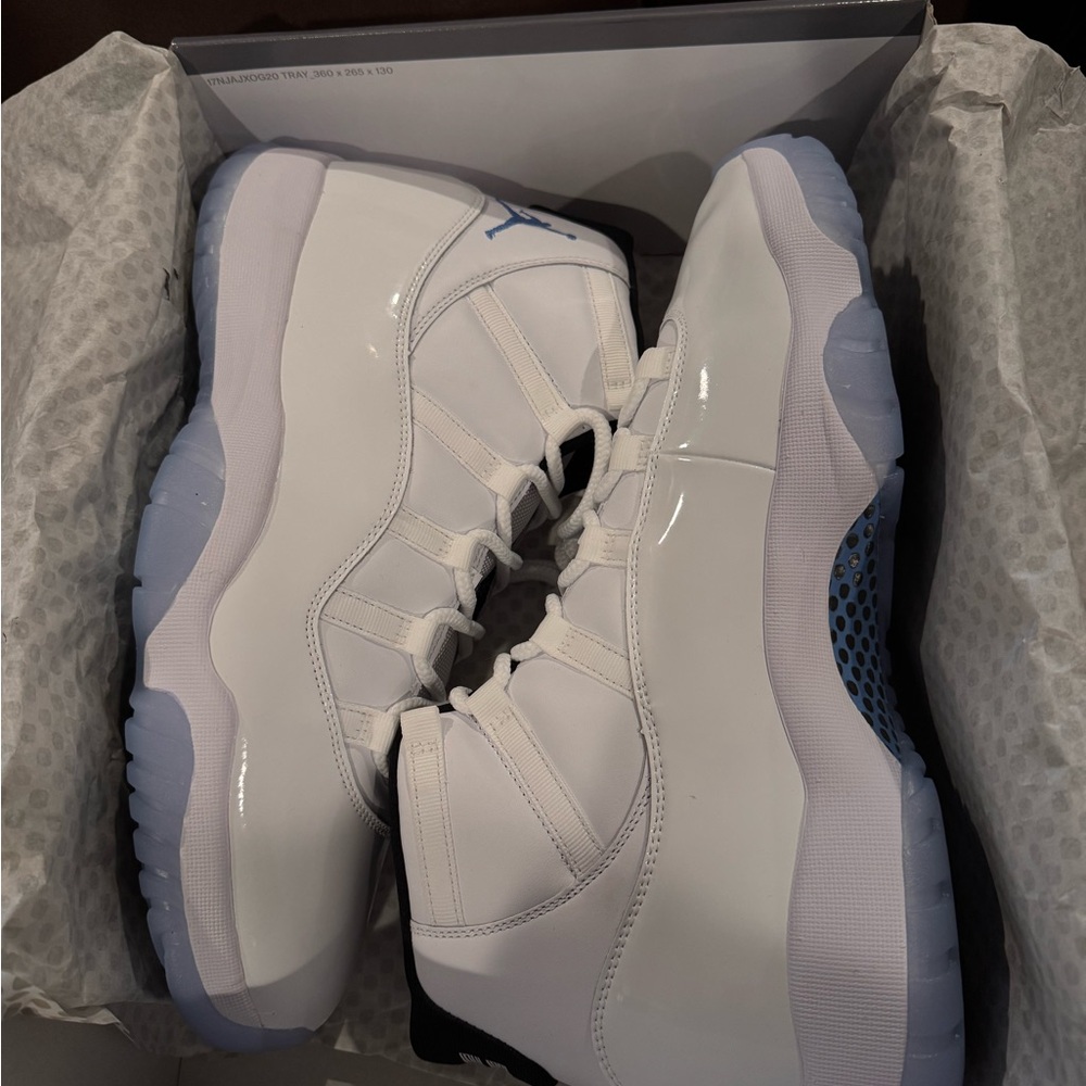 Jordan Retro 11 White and Blue Sneakers